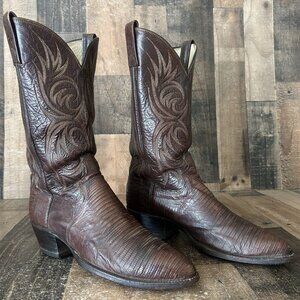 Dan Post Vintage Teju Lizard Western Cowboy Boots Mens 9.5 D